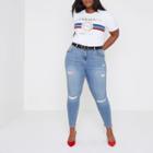 River Island Womens Plus White 'charmant' Print Boyfriend T-shirt