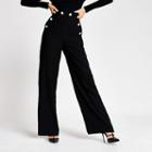River Island Womens Button High Waist Wide Leg Trousers