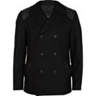River Island Mens Quilted Patch Pea Coat