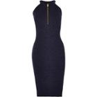 River Island Womens Ri Plus Zip Front Bodycon Dress