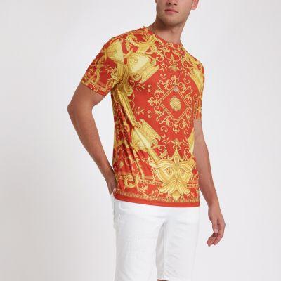 River Island Mens Baroque Slim Fit T-shirt