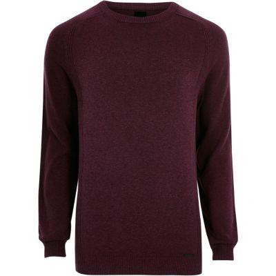 River Island Mens Ribbed Panel Slim Fit Sweater