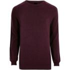 River Island Mens Ribbed Panel Slim Fit Sweater