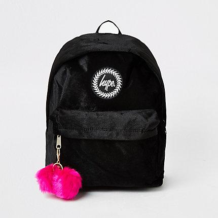 Womens Hype Velour Pom Pom Backpack