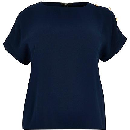 River Island Womens Plus Button T-shirt