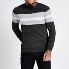 River Island Mens Block Print Roll Neck Slim Fit Sweater