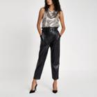 River Island Womens Silver Sequin Embellished Top