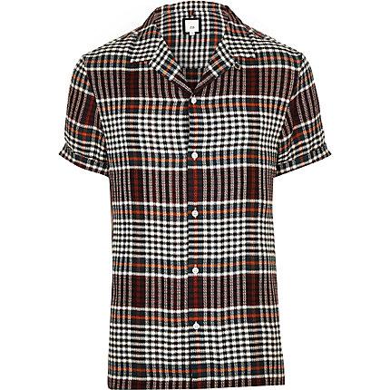 River Island Mens Multi Check Revere Shirt