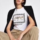 River Island Womens White 'l'amour' Foil Print T-shirt