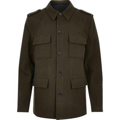River Island Mens Smart Wool-blend Military Jacket