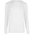 River Island Mens White Chunky Ribbed Muscle Fit Top