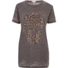 River Island Womens Leopard Skull Boyfriend T-shirt