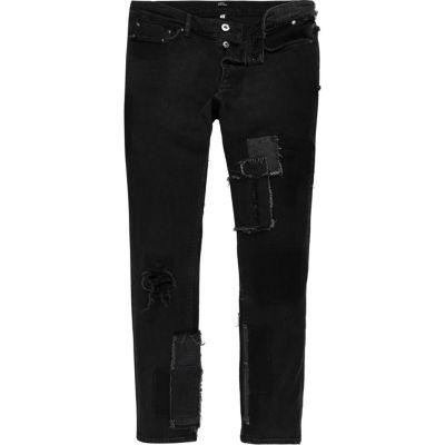 River Island Mens Design Forum Patchwork Jeans