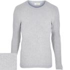 River Island Mens Ribbed Long Sleeve Sweater