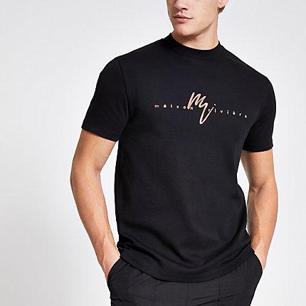 River Island Mens Foil Maison Riviera Slim Fit T-shirt