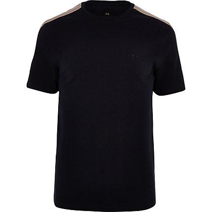 River Island Mens Big And Tall Tape Crew Neck T-shirt