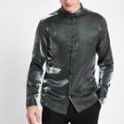 River Island Mens Slim Fit Metallic Long Sleeve Shirt