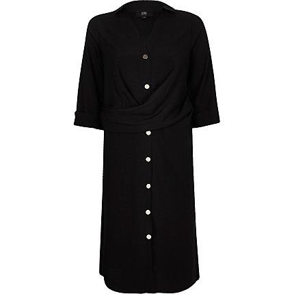 River Island Womens Petite Twist Front Shirt Dress