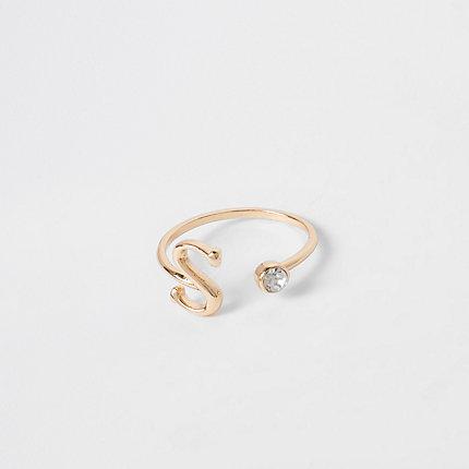 River Island Womens Gold Tone 's' Initial Ring