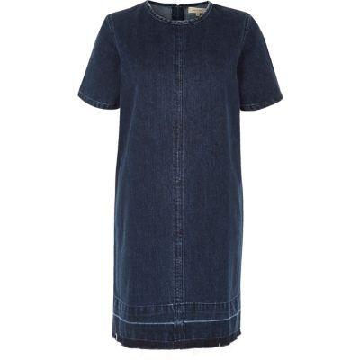 River Island Womens Wash Denim T-shirt Dress