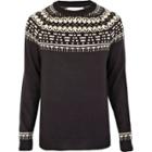 River Island Mens Fairisle Yoke Sweater