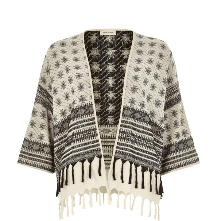 River Island Womens Print Woven Cropped Kimono