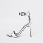 River Island Womens Silver Barely There Square Toe Sandals