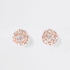 River Island Womens Rose Gold Tone Diamante Cluster Orb Earrings