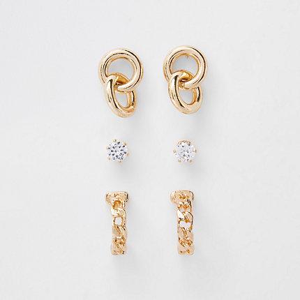 River Island Womens Gold Tone Earring Multipack
