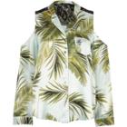 River Island Womens Palm Print Cold Shoulder Pajama Shirt