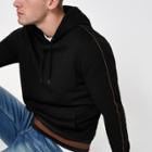 River Island Mens Wasp Embroidered Slim Fit Tipped Hoodie