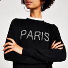 River Island Womens 'paris' Pearl Embroidered Knitted Top