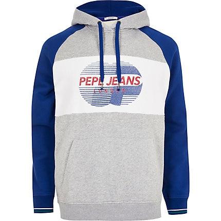 River Island Mens Pepe Jeans Block Hoodie