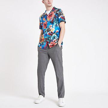 River Island Mens Jelly Fish Print Short Sleeve Shirt