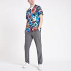 River Island Mens Jelly Fish Print Short Sleeve Shirt