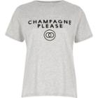 River Island Womens Marl 'champagne Please' T-shirt