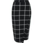River Island Womens Check Wrap Front Pencil Skirt