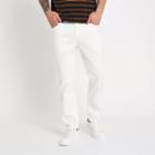 River Island Mens White Jimmy Slim Fit Tapered Jeans