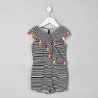 River Island Mini Girls Stripe Tassel Playsuit