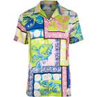 River Island Mens Multi Print Revere Short Sleeve Shirt
