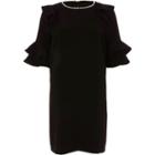 River Island Womens Faux Pearl Necklace Frill Swing Dress