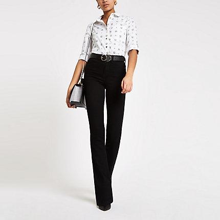 River Island Womens White Ri Long Sleeve Poplin Shirt