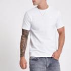 River Island Mens White Jacquard Slim Fit T-shirt