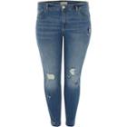 River Island Womens Plus Embroidered Alannah Skinny Jeans