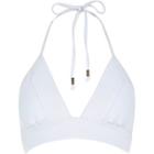 River Island Womens White Triangle Halter Neck Bikini Top