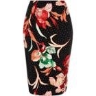 River Island Womens Floral Spot Print Pencil Skirt