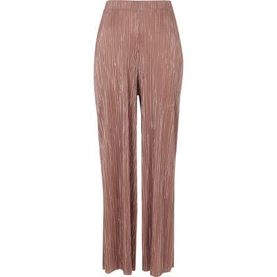 River Island Womens Plisse Wide Leg Pants