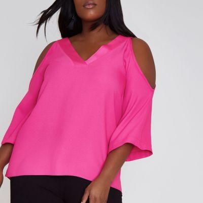 River Island Womens Plus Cold Shoulder Blouse