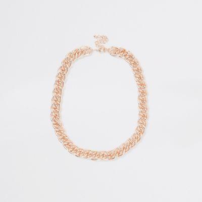 River Island Womens Rose Gold Tone Multilink Necklace