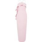 River Island Womens Cross Neck Frill Bodycon Dress